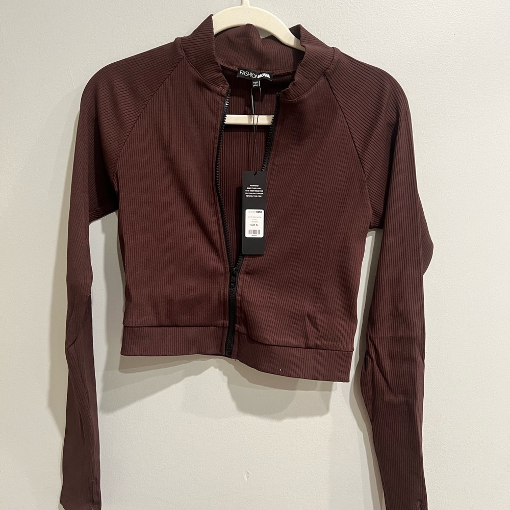 Marika Brown Zip-Up Jacket